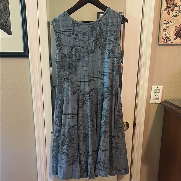 Effie’s Heart Map Print Blue Dress - Picture 3 of 3